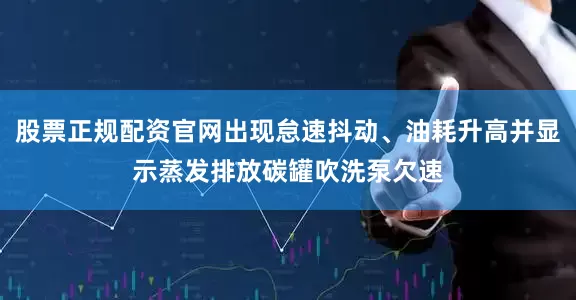 股票正规配资官网出现怠速抖动、油耗升高并显示蒸发排放碳罐吹洗泵欠速